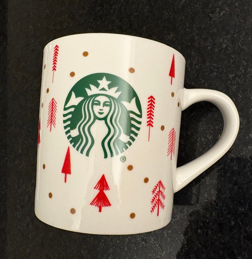 Starbucks Holiday Red Tree Dot Ceramic Mug 16oz 2018 Christmas